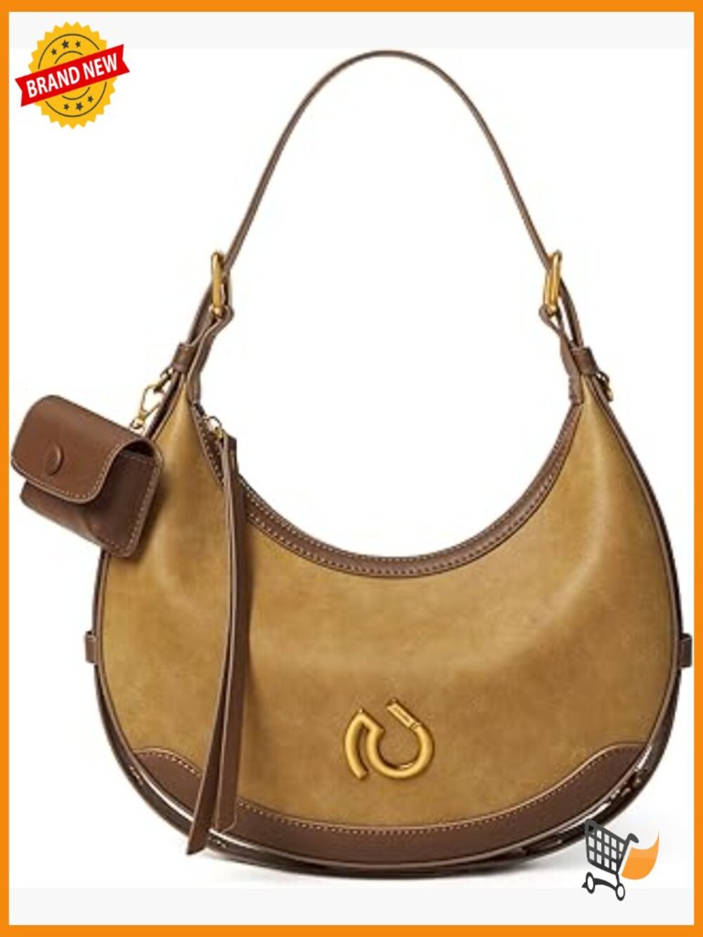 Genuine Leather Hobo Bag Crossbody Purse Satchel 3-in-1